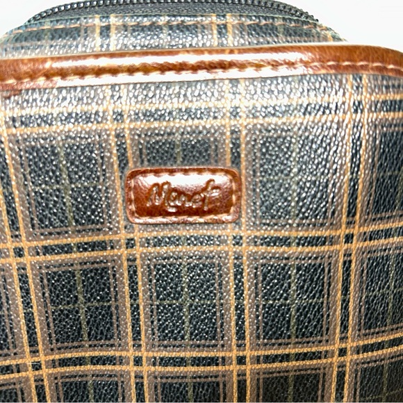 Monet Tartan Brown Plaid square vintage box bag messenger purse - Picture 3 of 6